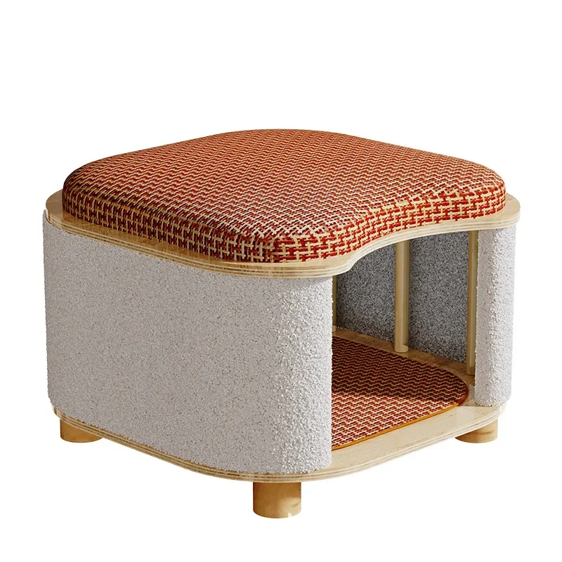 

Summer cat nest stool Shared between humans and cats Four season universal Little Cat House solid wood pet products