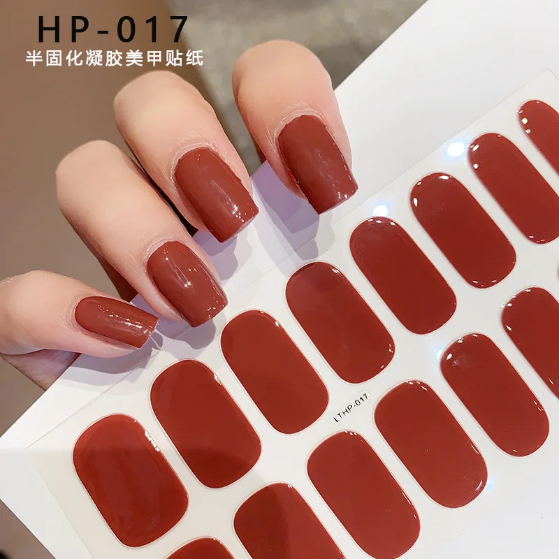16Tips Ins hot Semi-cured Gel Nail Wrap Long Lasting Full Cover