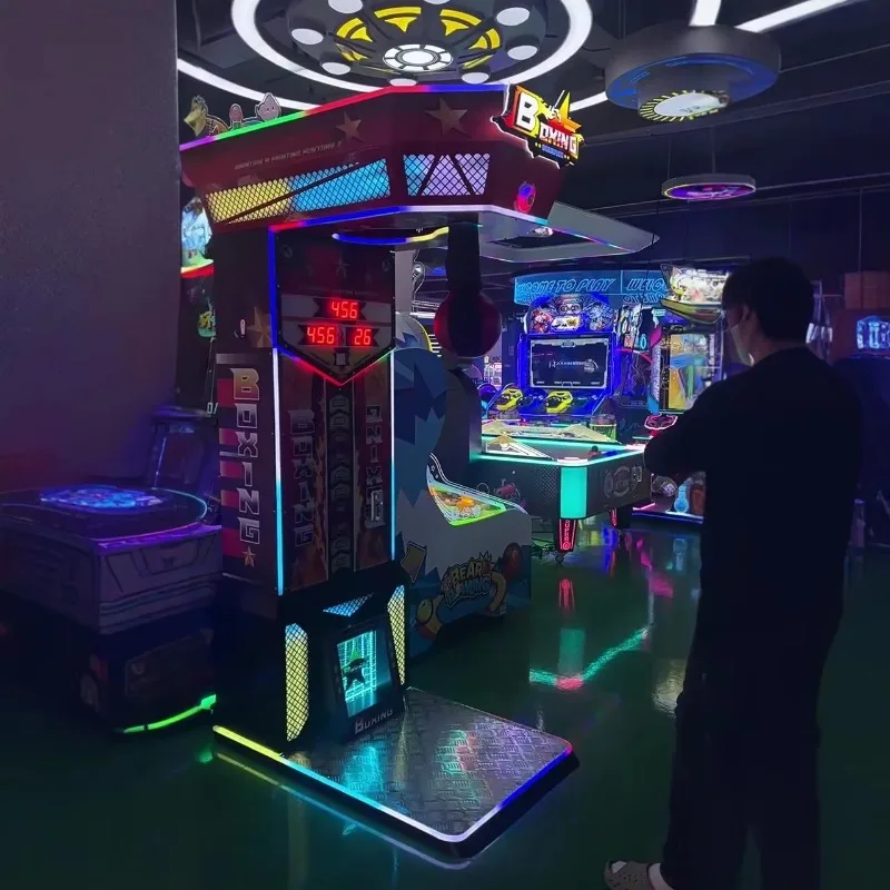 Customized Arcade Boxing Machine Coin Operated Force Measurement Game Metal Structure Internet Celebrity Amusement Device