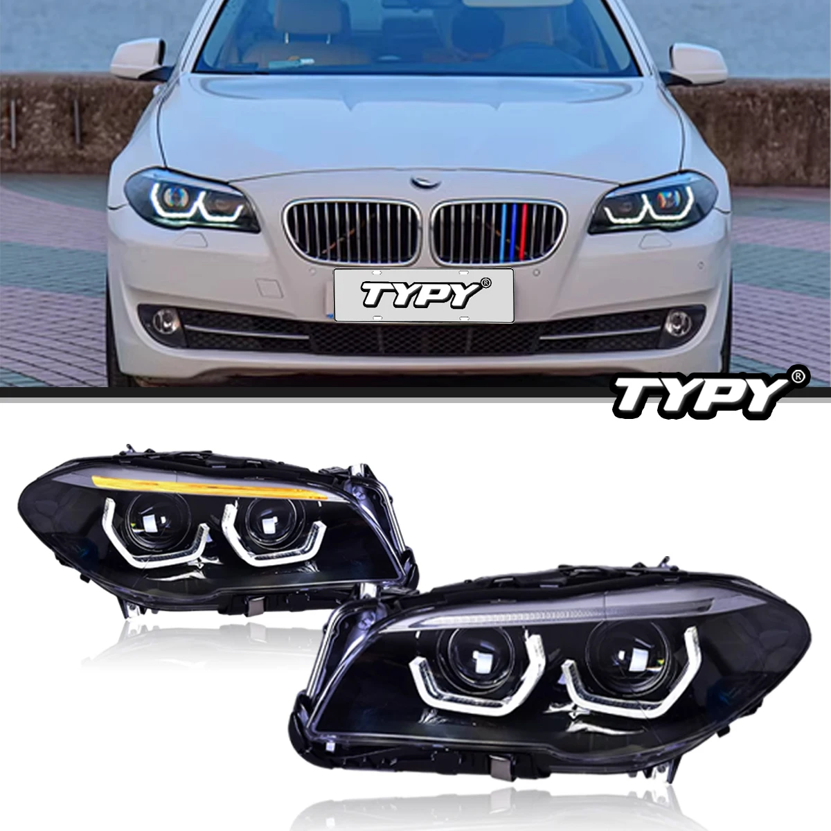 TYPY Car Lights For BMW 5 Series F10 Headlight F18 LED Headlamp 2010-2016 Full LED Projector Front Lights Turn Signal Plug Play