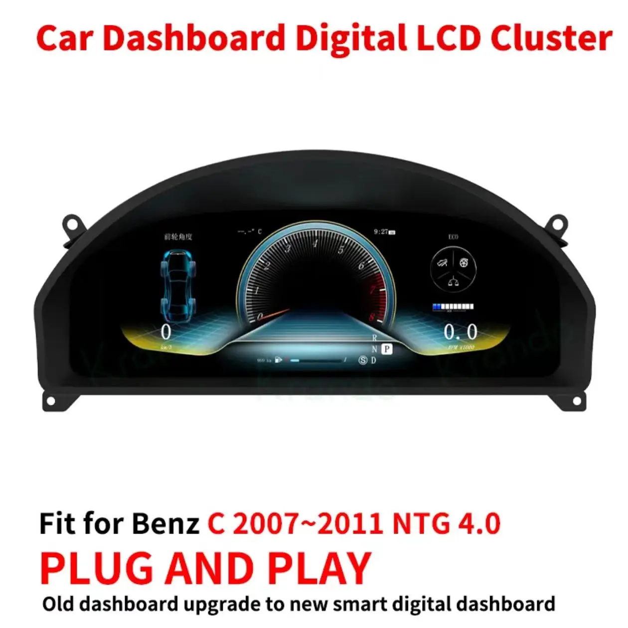

12.3'' Digital Instrument Gauge Cluster for Mercedes Benz W204 08-11 Speedometer