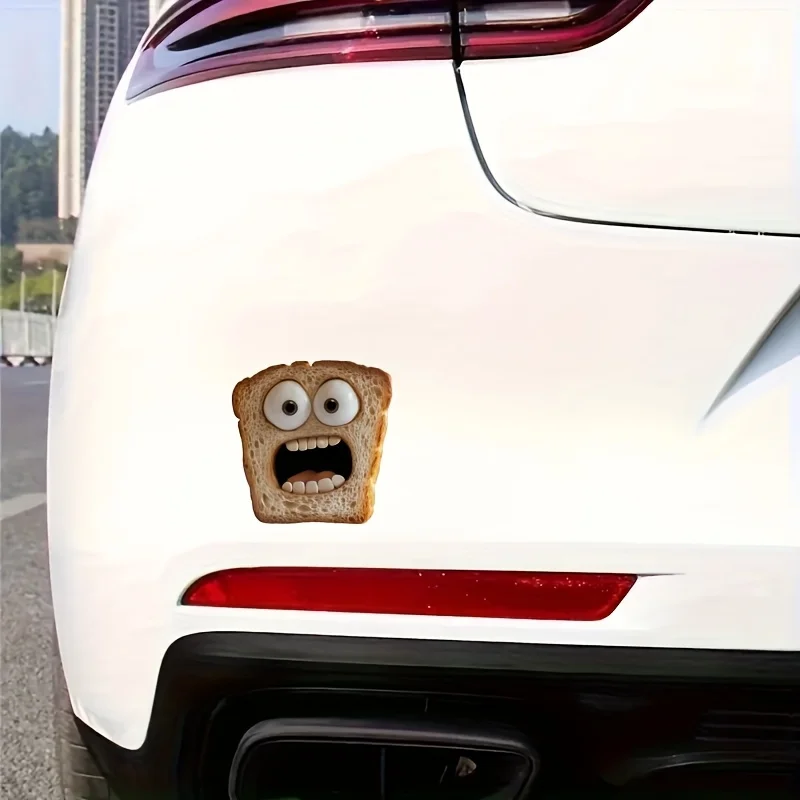 Frightened Toast Bread PVC Stickers Car Scratch Cover Suitable for Laptops Motorcycle Trucks - Fun Kitchen Themed Decals  Q129