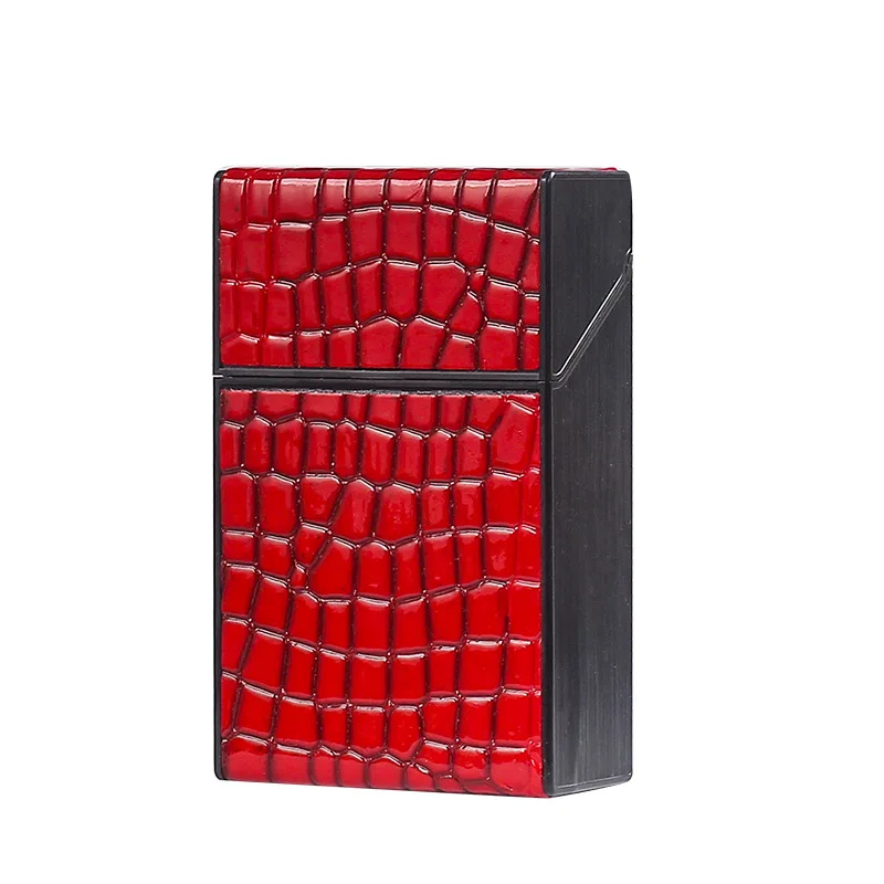 Personal Imitation Snake Pattern Cigarette Case Automatic Flap Eco-friendly Plastic Tobacco Holder Pocket Box Cigarette Case