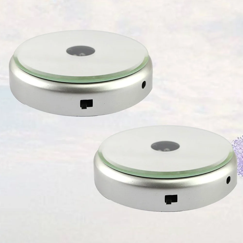 

2Pcs Lighting Base Colorful 4 Leds Round Desktop Table Decoration Crystal Display Home Ornament Colorful Lighting Base