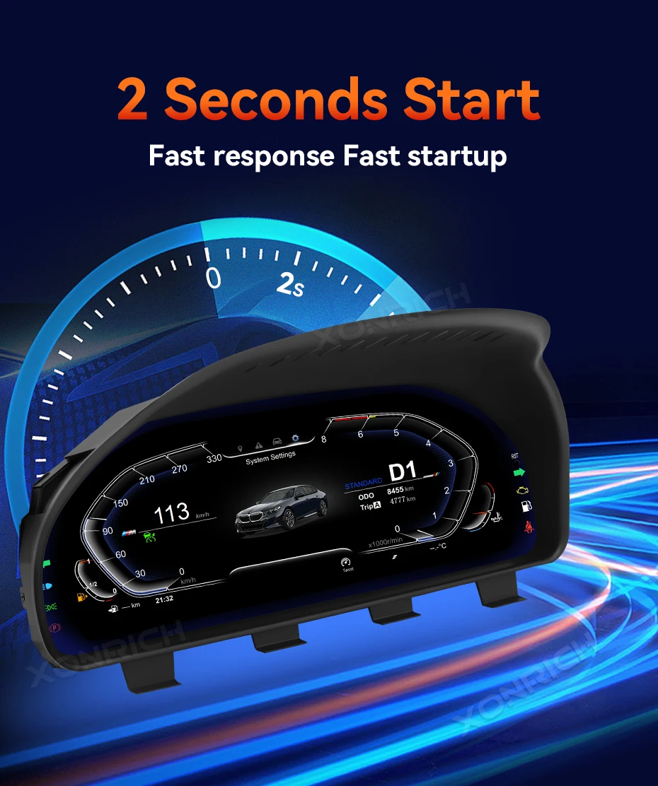 Car Digital Instrument Cluster Dash Speed meter Gauge Display Water Temp Oil Pressure for  5 Series F10/F11/F18 2010-2017