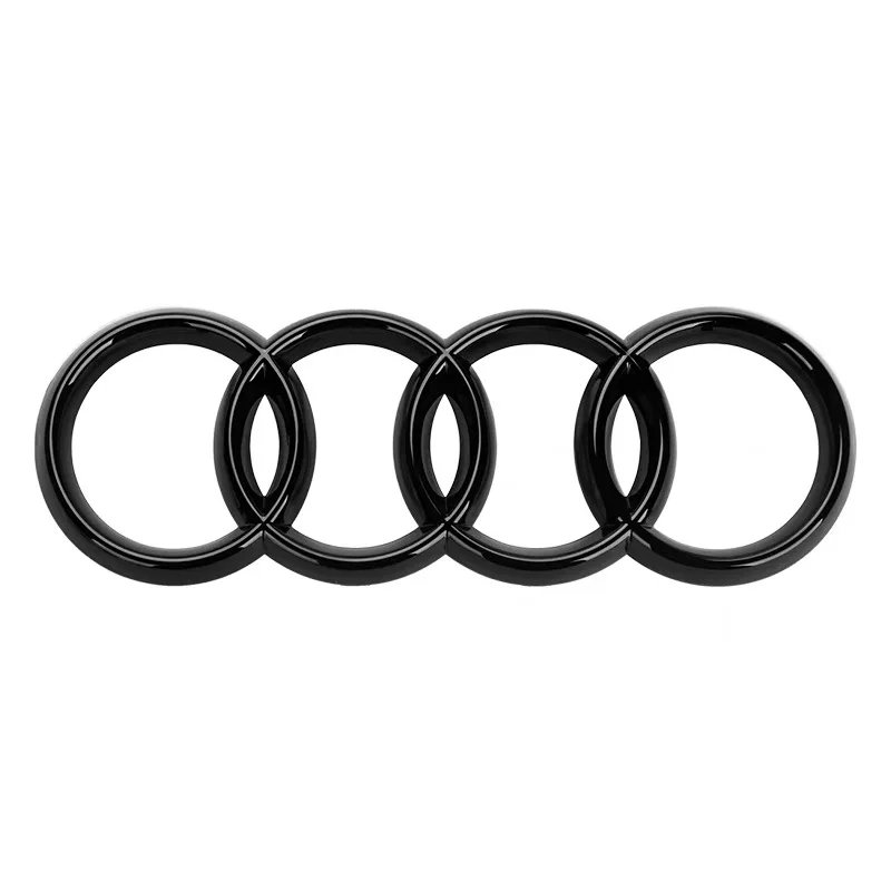 6 PCs/set is suitable for Audi Q8 modified combination ABS four-ring logo 3D car sticker 2018-2024 Sline Quattro tail logo black