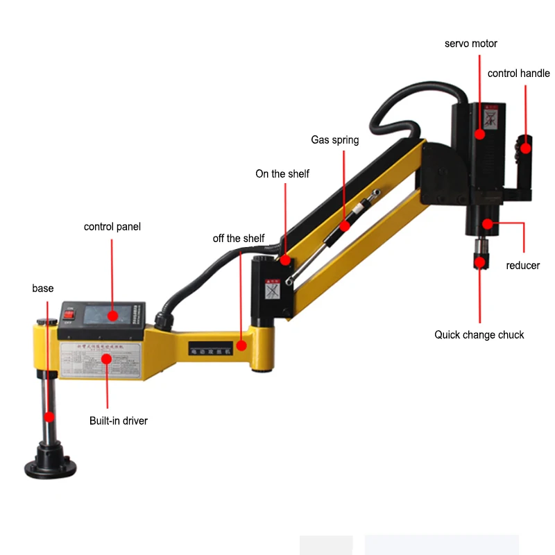 Elektrische Servo Tapping Machine Vouwarm Type Universele Tapping Machine Automatische Desktop Cnc Touchscreen M3-M42