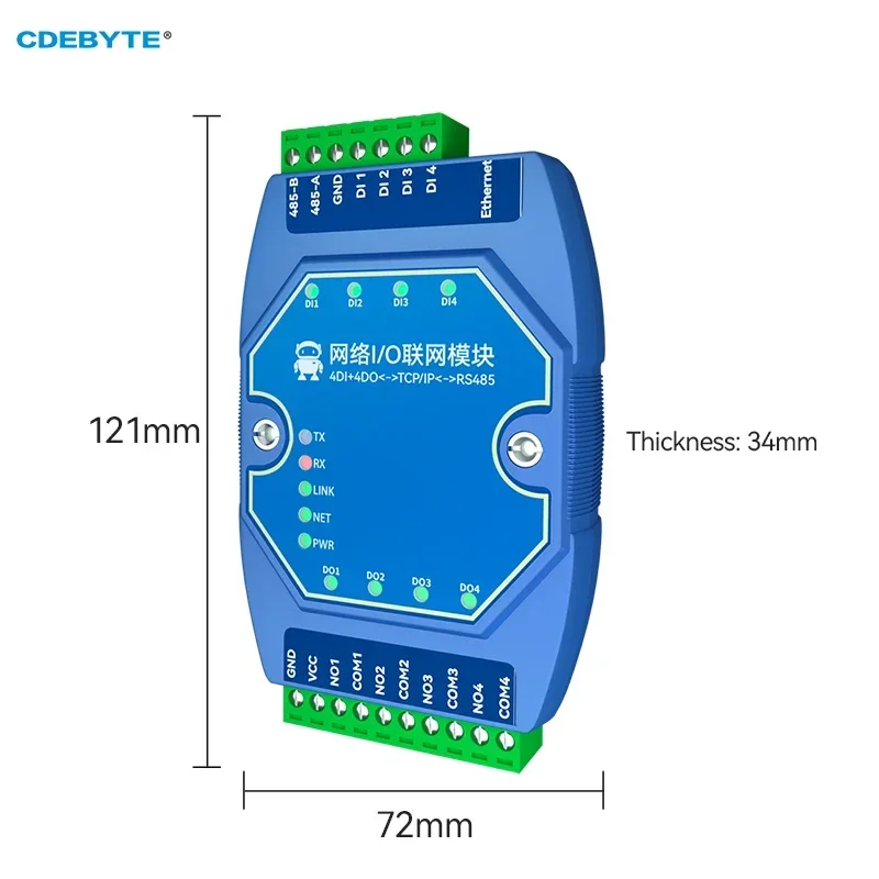 ME31-AXAX4040 ModBus Gateway 4DI+4DO CDEBYTE IoT Ethernet I/O Networking Modem TCP Server RJ45 RS485 Acquisition Control Module