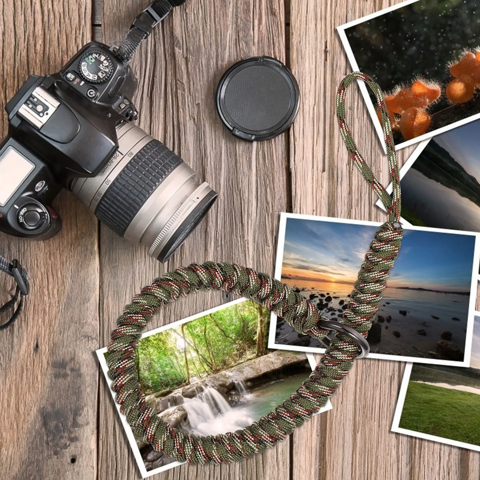 

1Pc Camera Wrist Strap Stainless Steel Polyester Adjustable Outdoor Protective Rope for Camera