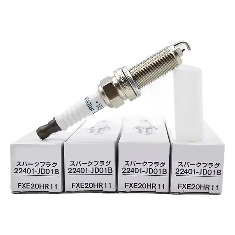 4PCS 22401-JD01B FXE20HR11 Iridium Spark Plug For Nissan Sentra Qashqai Micra Tiida Note X-Trail Renault Laguna III 22401JD01B