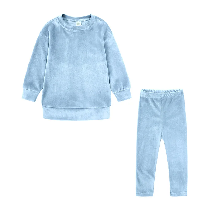 2023 Spring Autumn Kids Velour Clothing Sets Girls Outfits Boys Sweatshirt+Pants Tracksuit Suits Children Clothes image 2