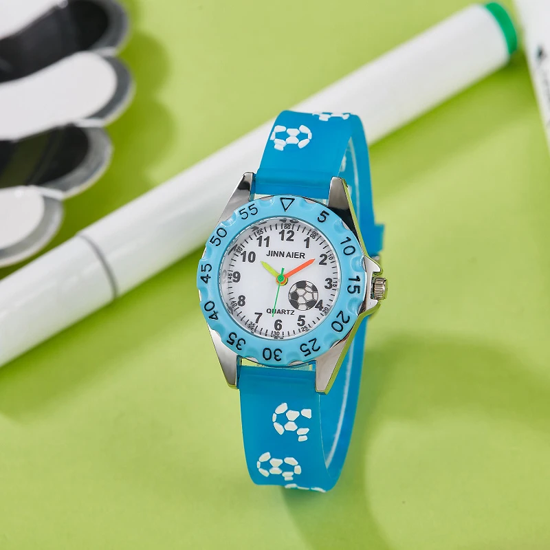 New Trendy 3D Soccer Kids Watches Silicone Band Durable Safe for Ages 3+ children Football peripheral Gift for Active Boys Girls