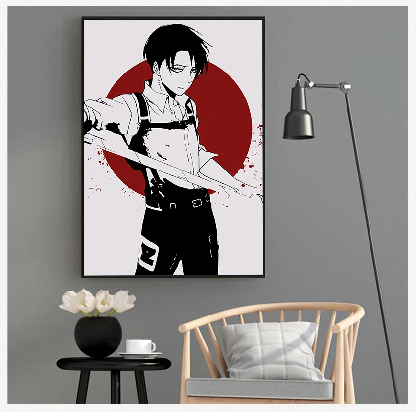 And Prints Wall Art Canvas Painting Baby Pictures Wall Paintings Attack On Titan Eren Jaeger Levi Ackerman Anime Posters