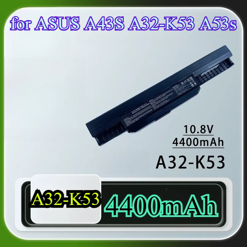 

Аккумулятор для ноутбука большой емкости 4400 мАч для ASUS A43S A32-K53 A53s X44h X44L A43E K84HR Сменный литий-ионный аккумулятор