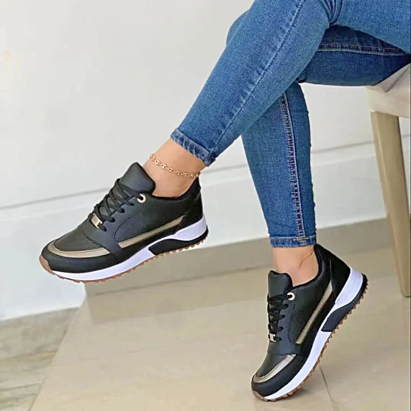 2023 Autumn and Winter New Large Size Sneakers Women European and American Fashion Mixed Colors Casual Shoes for Women Zapatos