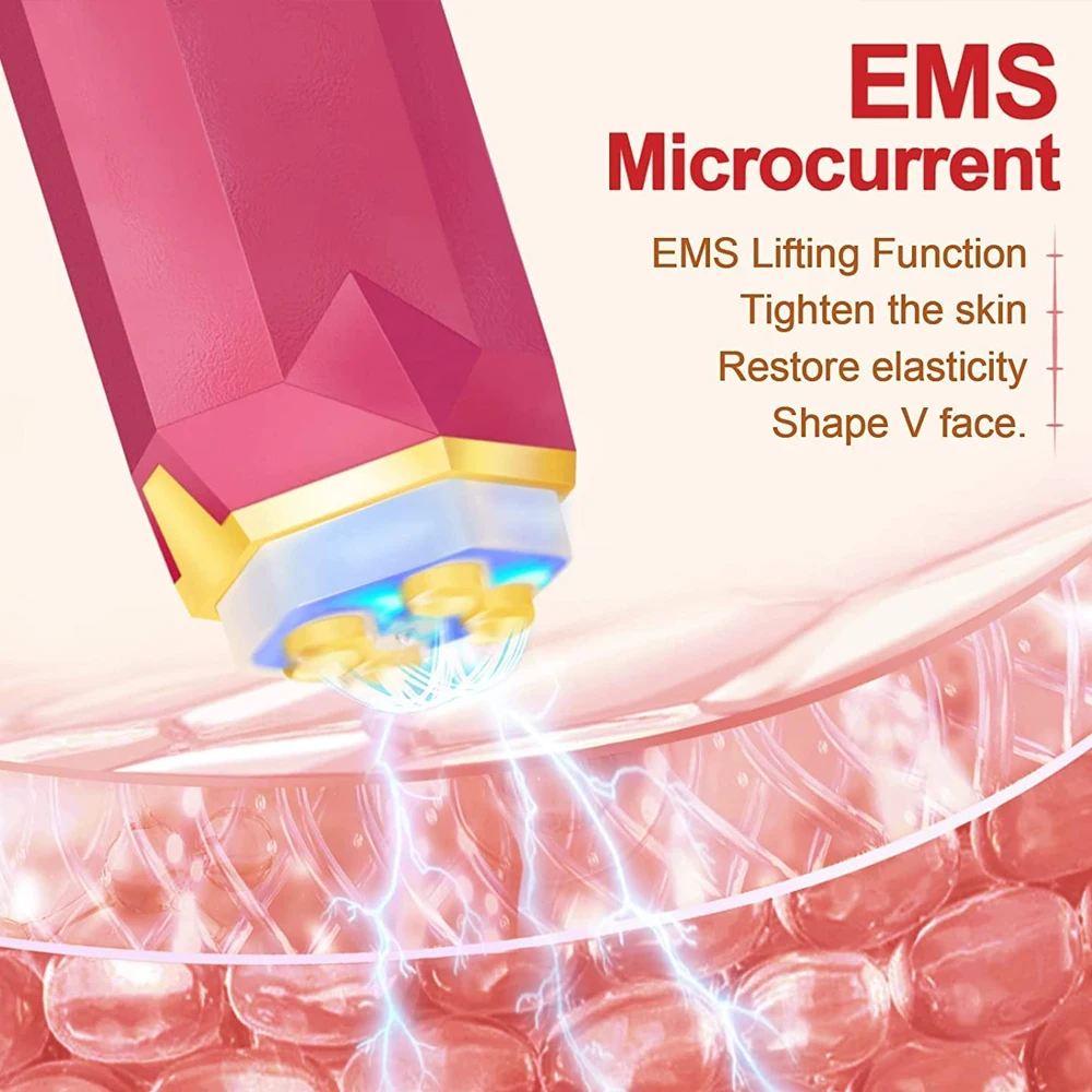 Hoogfrequente Huidverstrakking Machine Gezichtsmassageapparaat Voor Anti-Aging Rimpel Microcurrent Face Lift Ems Huidverzorgingsmachine