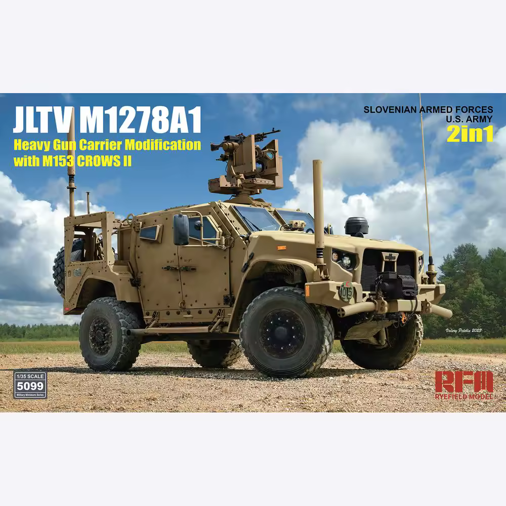 RYEFIELD MODEL RFM RM-5099 1/35 JLTV M1278A1 Heavy Gun Carrier Modification w/M153 CROWS II - Набор для сборки масштабной модели