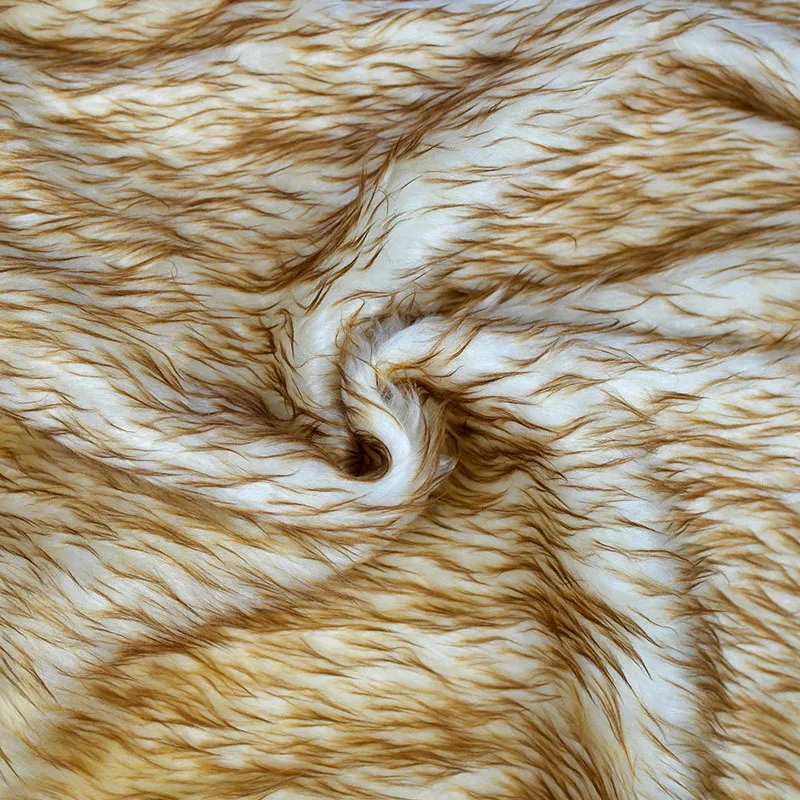 160*100cm  fluffy fourrure beige dyed tip artificial plush faux fur fabric for coat pillow case vest fausse fourrure tissu