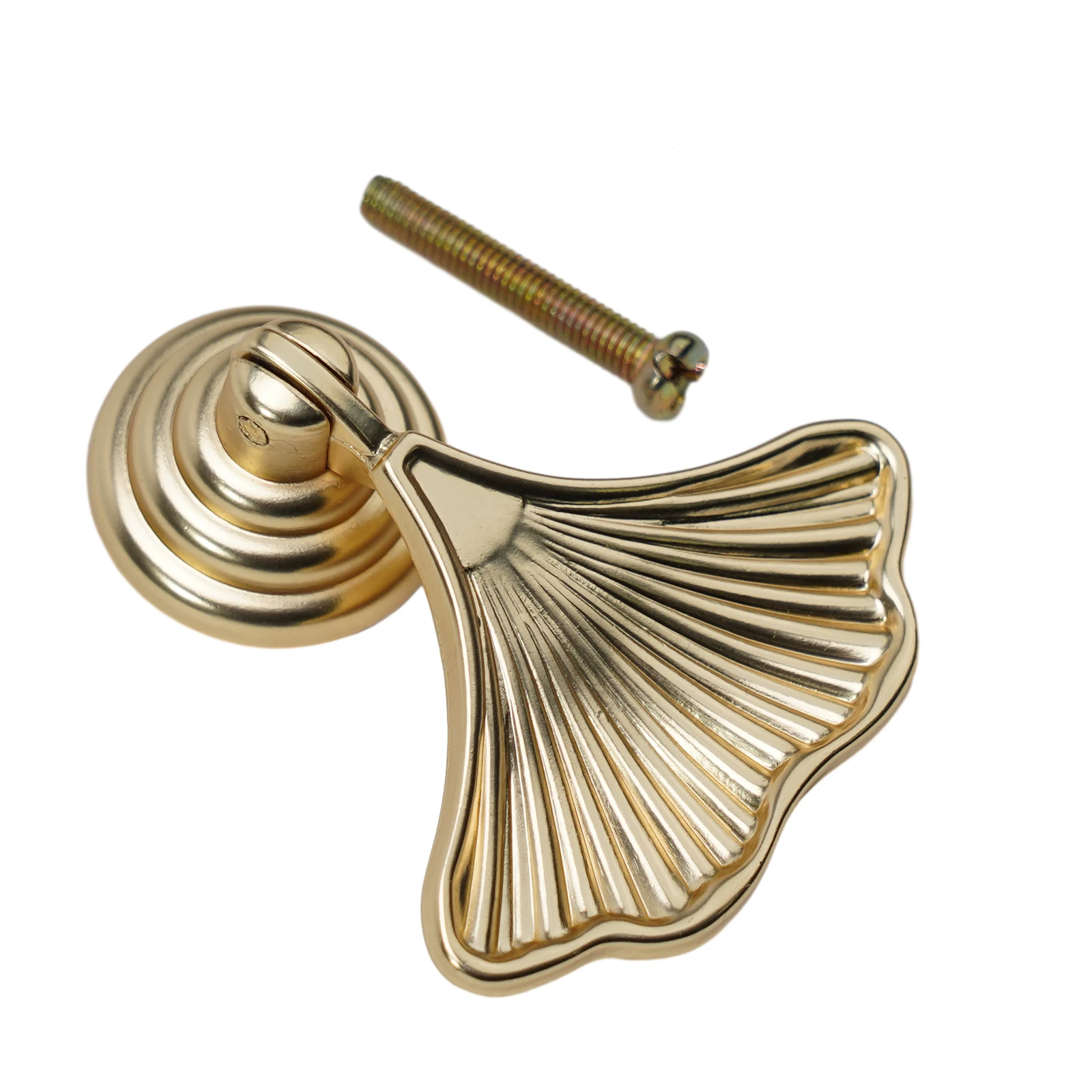 1pc ワードローブドアノブキャビネットプルイチョウの葉スタイル引き出しハンドル家具ハンドルハードウェアゴールデンキャビネット引き出しノブ