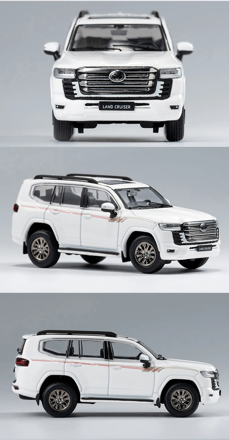 1:64 GCD تويوتا لاند كروزر، لاند كروزر LC300 شارع سيارة محاكاة سبيكة نموذج سيارة جمع حلية