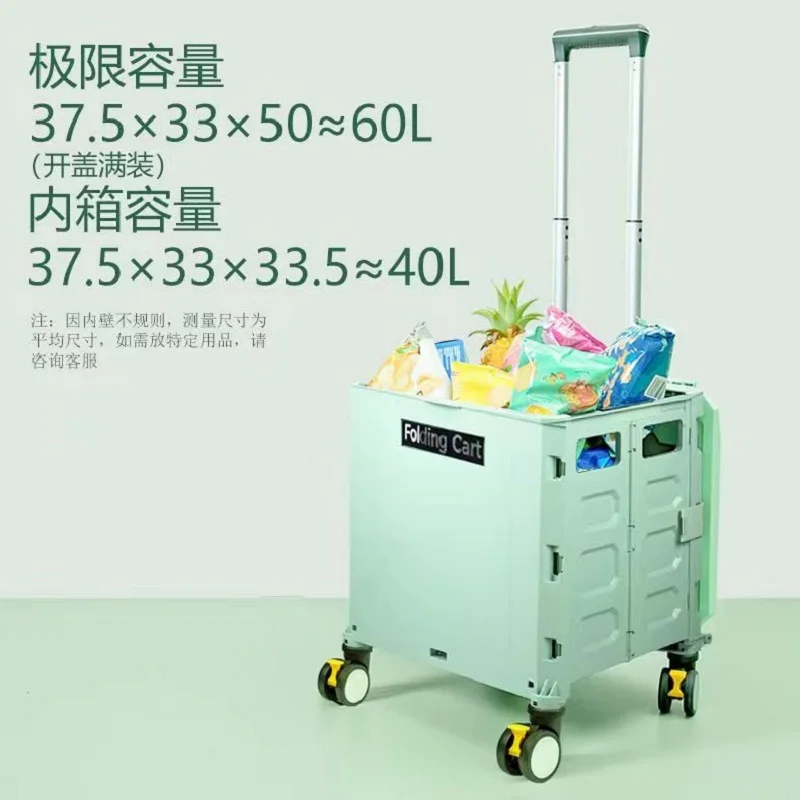 Foldable Roller Trolley Suitcase For Children Ride Storage Shipping Pick Up Express Rest Cart Outdoor Traveling Casual