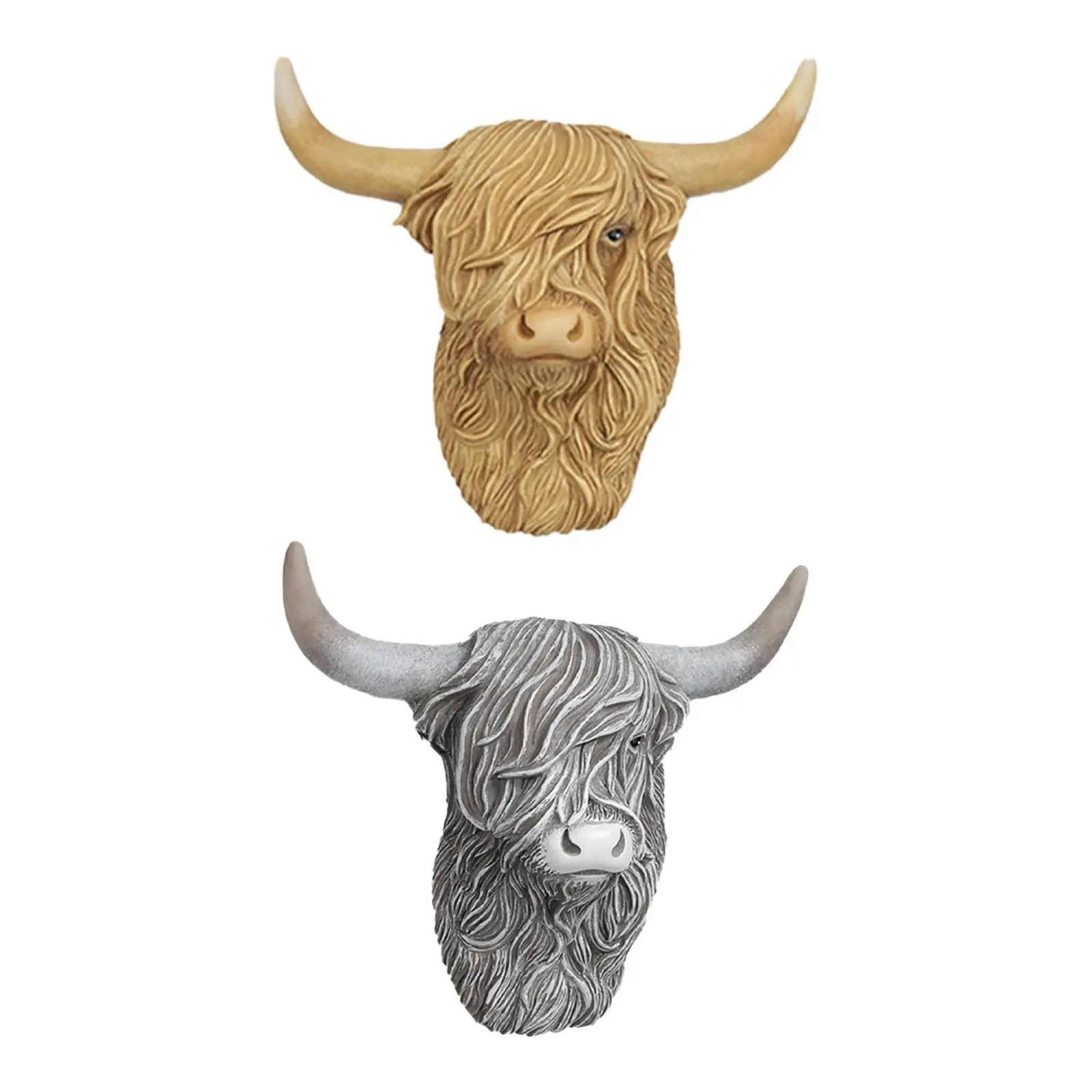 Highland Cow Decor Ornament Collection Crafts Realistic Wall Hanging Decoration for Park Garden Living Room Home Kitchen