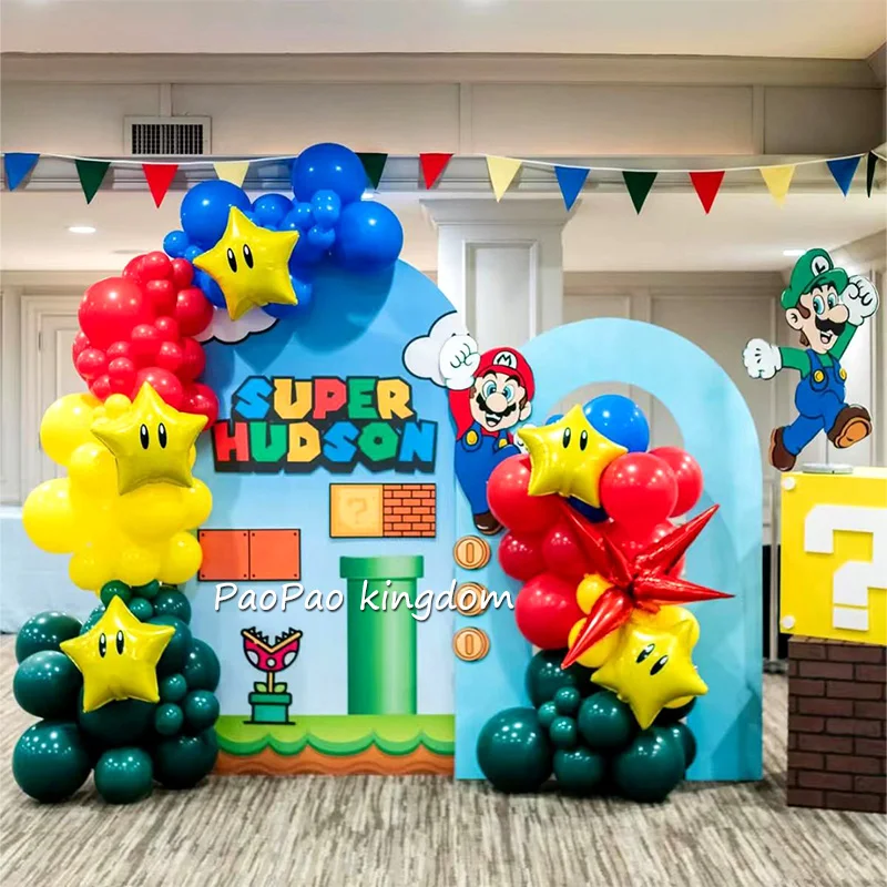 

Набор фольгированных шаров-цифр от 0 до 9 в стиле Супер Марио, гирлянда-арка, латексные шары-цифры, украшения для дня рождения, детского праздника, вечеринки