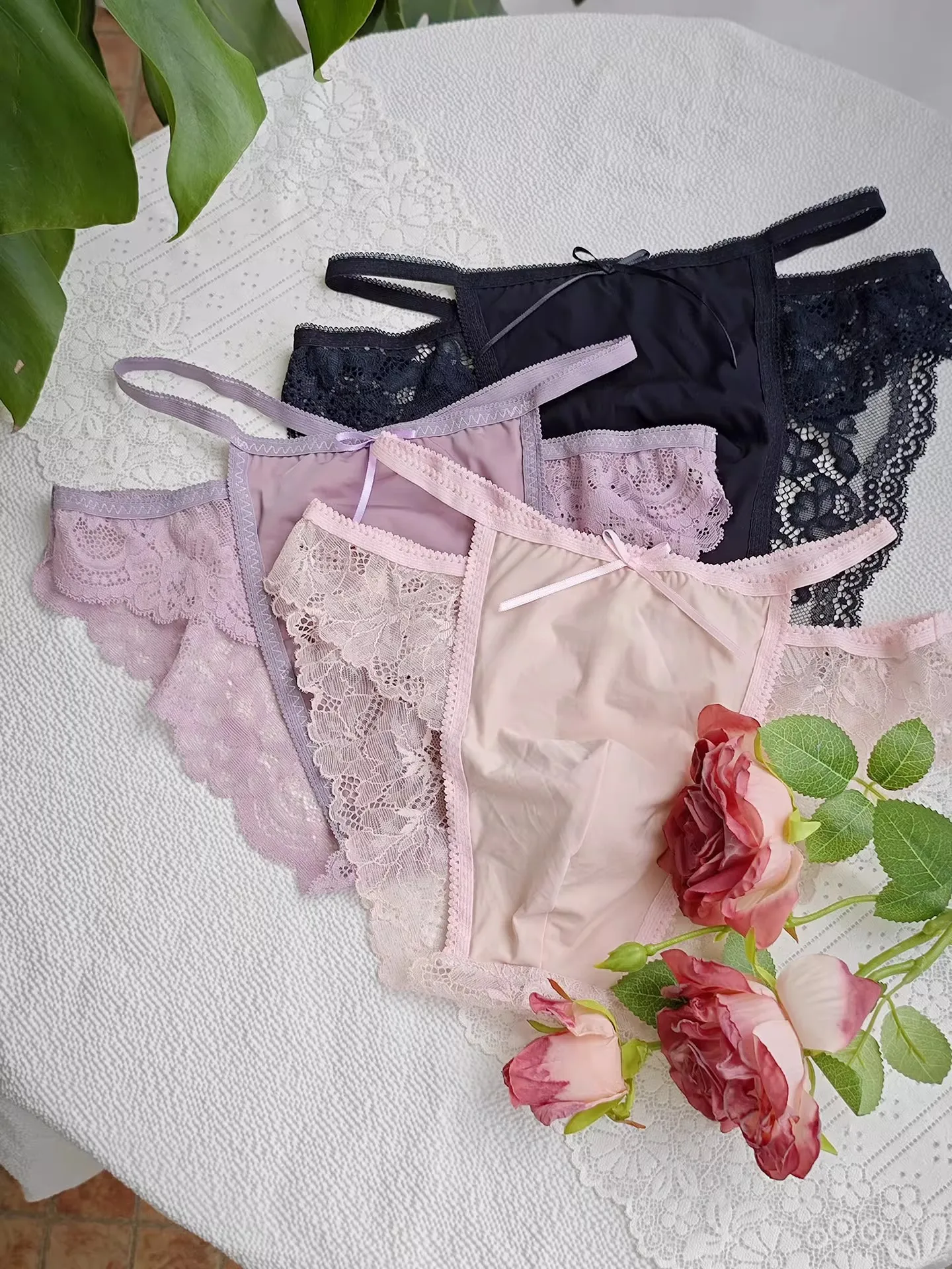 Man's Panties Bondage Design Embroid Lace Briefs LGBQT Dance Private Party DJ Club Bar Live FKK Sheer Sexy