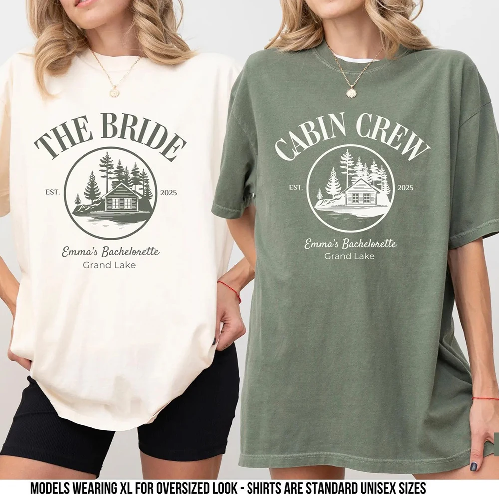 Personalized Custom Unisex Shirts Custom Cabin Bachelorette Party Shirts Bride Shirt Bachelorette Gift Y2K T-Shirts Streetwear