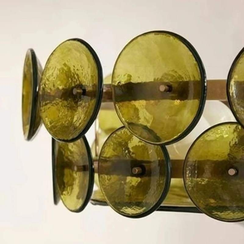 Charmanter Vintage Grüner Kronleuchter Klassische Glas-Pendelleuchte LED Wohnraumdekoration Deckenlampe Treppenhaus-Hängelampe Lüster