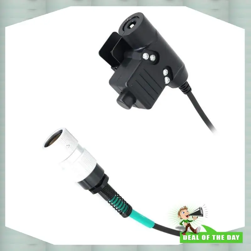 24-Stunden-Lieferkabel für Walkietalkie-Headsets U94 PTT-Adapter Push-to-Talk-Taste für PRC152 6-polige Radios