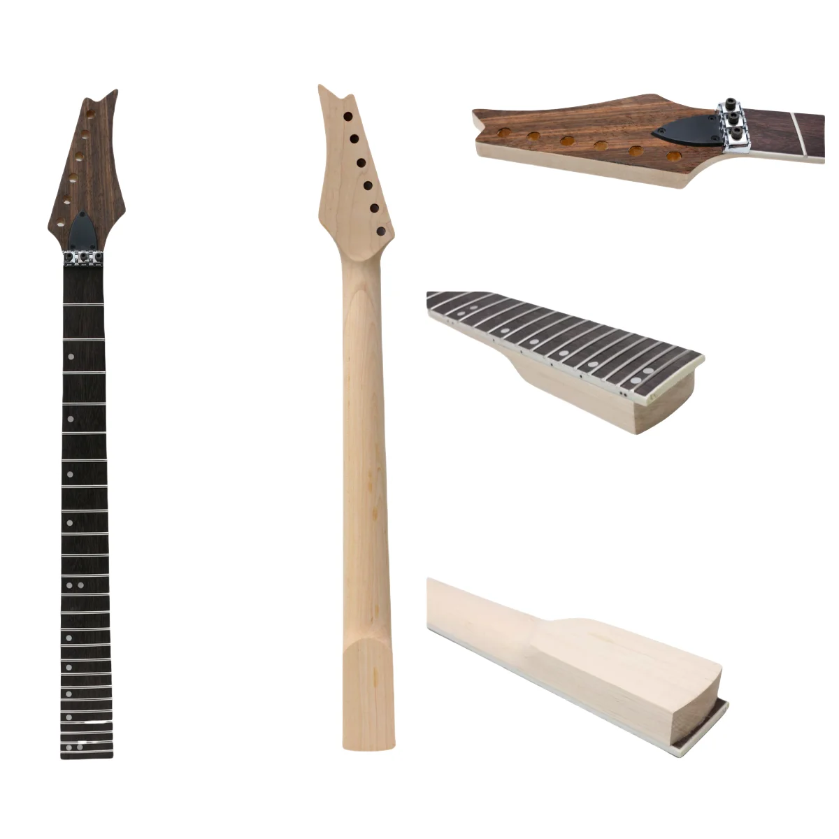 New Electric Guitar Neck 24 Fret 25.5 inch Maple Rosewood Fretboard Unfinished Replacement Neck Binding Bolt on Heel