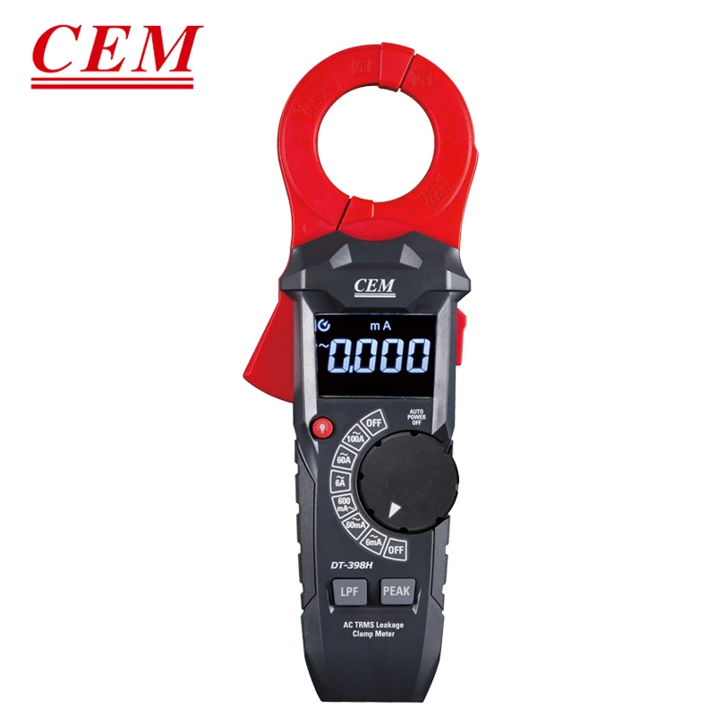 CEM DT-398H Clamp Meter  AC Leakage Current 100A Digital Clamp Meter Ammeter AC/DC Voltage Tester Hz Capacitance Ohm Diode Test