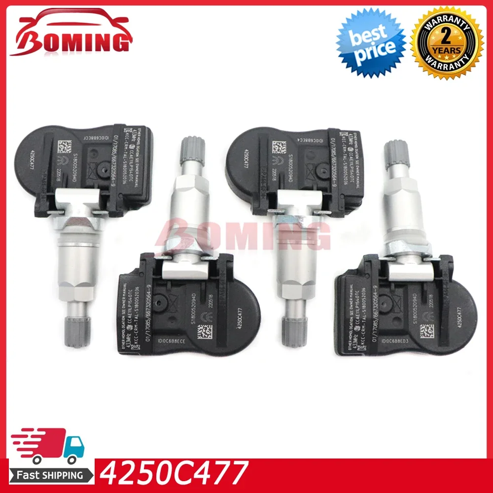 4PCS 4250C477 Car TPMS Tire Pressure Sensor For Mitsubishi ASX L200 Lancer Outlander Spacestar Peugeot ION Fiat Fullback 433MHz