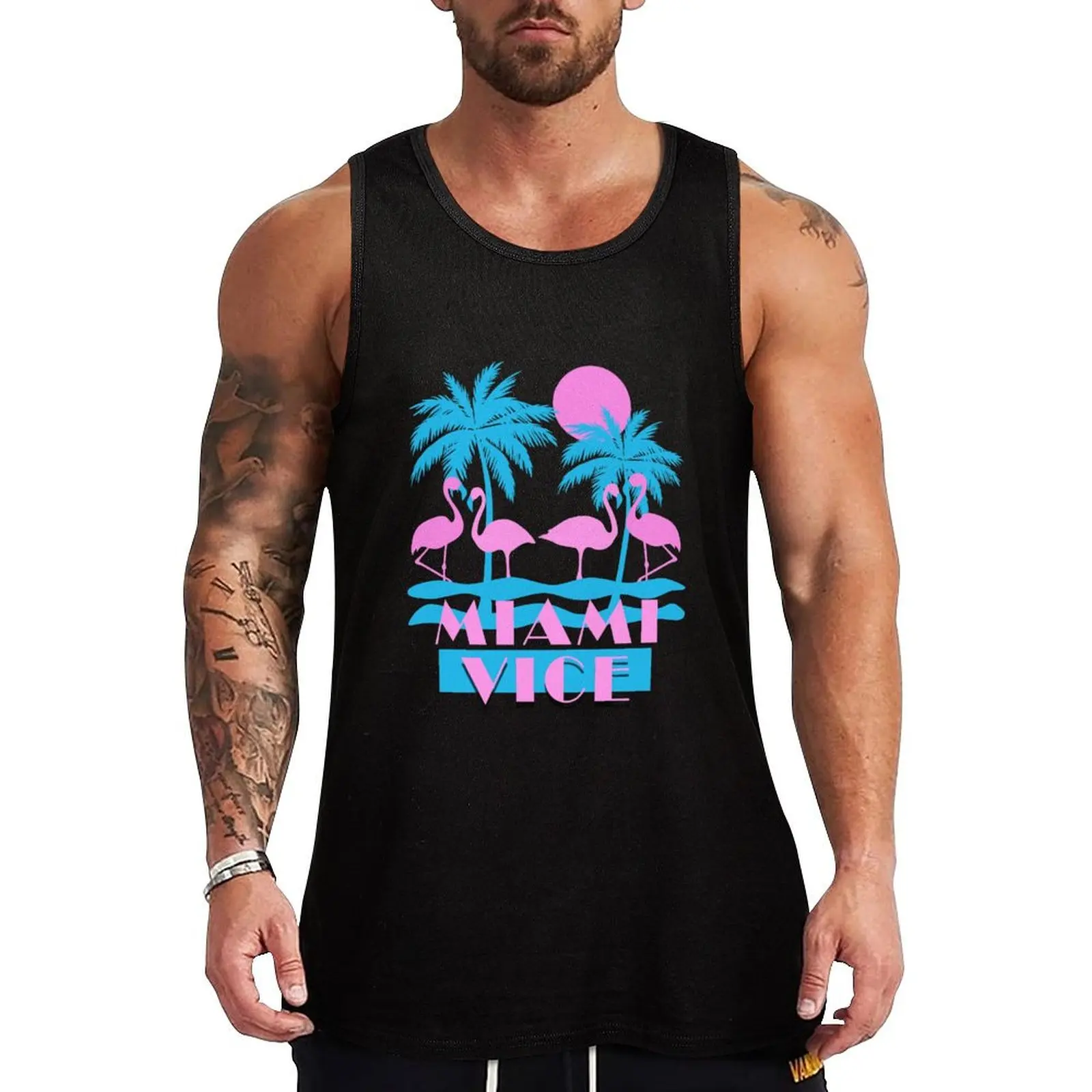 

Miami Vice - Flamingo Florida Tank Top bodybuilding man sleeveless jackets Men's t-shirt sleeveless vest men