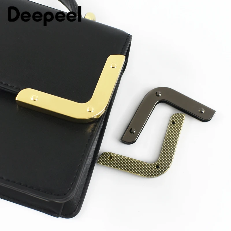 4/10Pcs Deepeel 40mm Bag Corner with Screw Decoration Hardware Accessories for Handbag Edge Protection Metal Hook Buckle