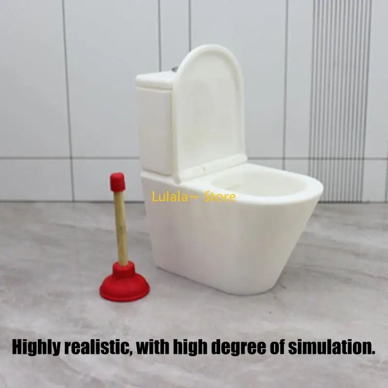 Y4QA Thực Tế Thu Nhỏ Nhà Vệ Sinh Và Ống Hút Mô Hình Hình Tỉ Lệ 1/12 Phụ Kiện Búp Bê