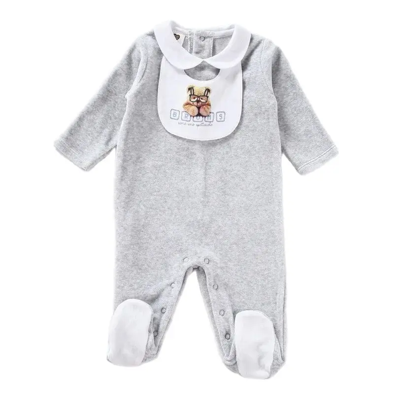 Baby rompers long sleeves children clothing baby newborn overalls kids boy girl clothes baby jumpsuit with baby bib baby footies