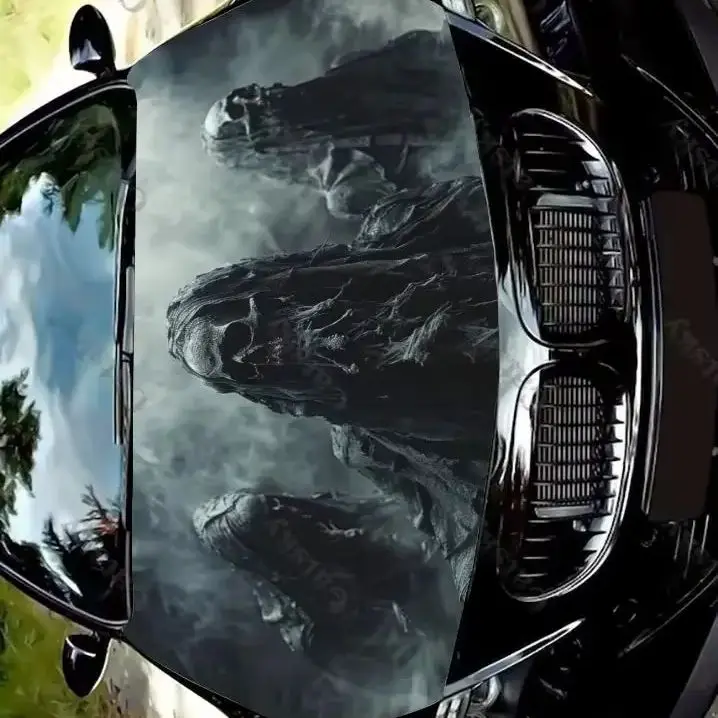 

Halloween Skeleton Car Hood Vinyl Stickers Wrap Vinyl Film Engine Cover Decals Sticker Universal Car Hood Protective Film