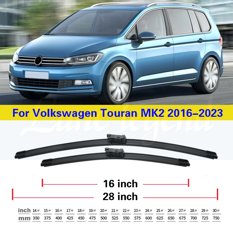 For VW Volkswagen Touran 5T 2016 - 2023 Wiper Front Rear Wiper Blade Windshield Windscreen Tailgate Window Car Accessories 2022