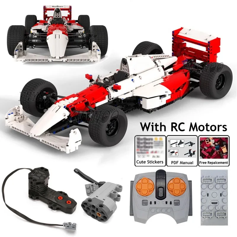 Technical MOC Ayrton Senna Formula 1 McL60 F1 High-Tech Bricks Cars Model 1/8 Scale Building Blocks Kit Toys Kids Adults Gifts