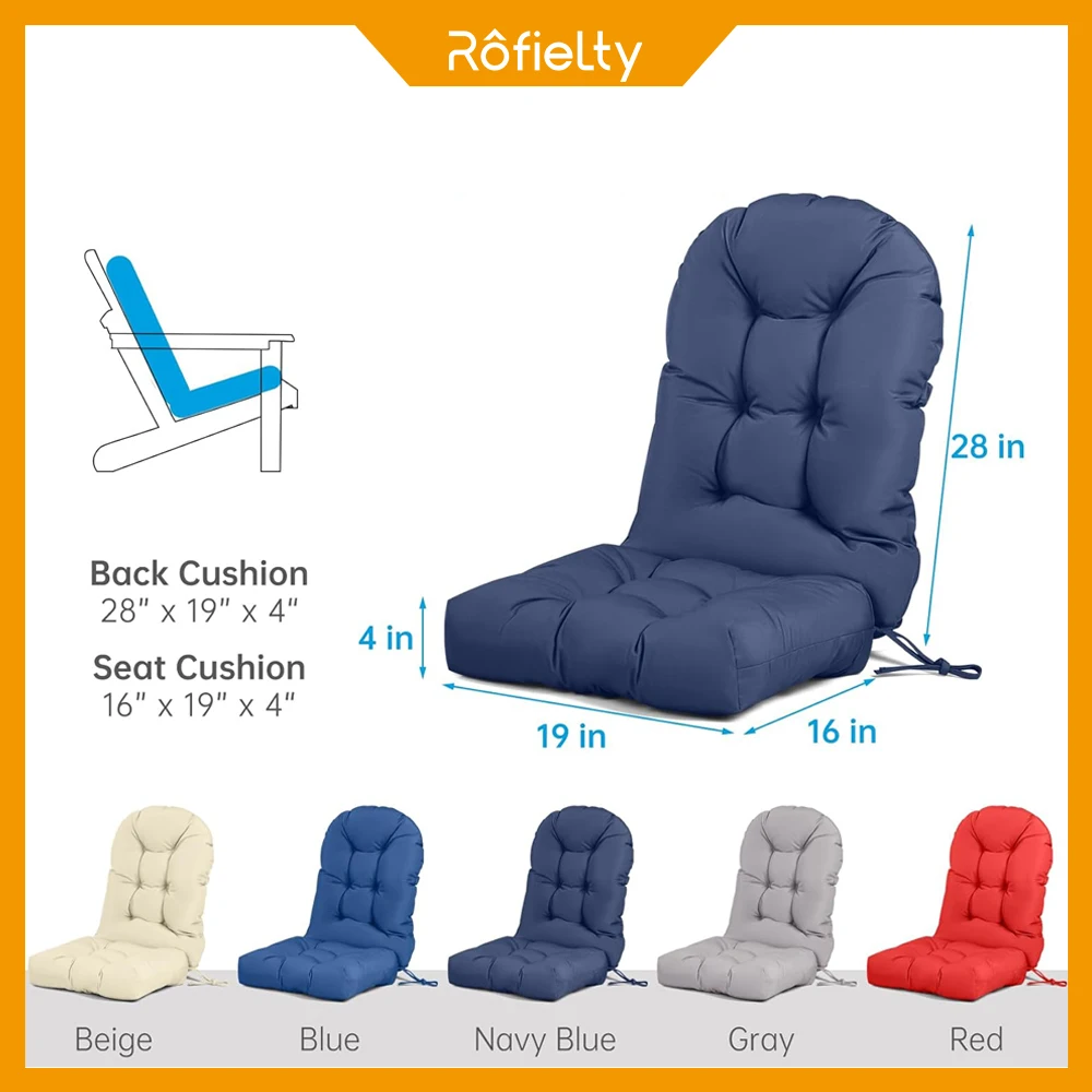 10cm Thick Soft Rocking Chair Pad Sun Chaise Lounge Seat Cushions With Non-slip Backing Tie Straps For Furniture Home Decoration