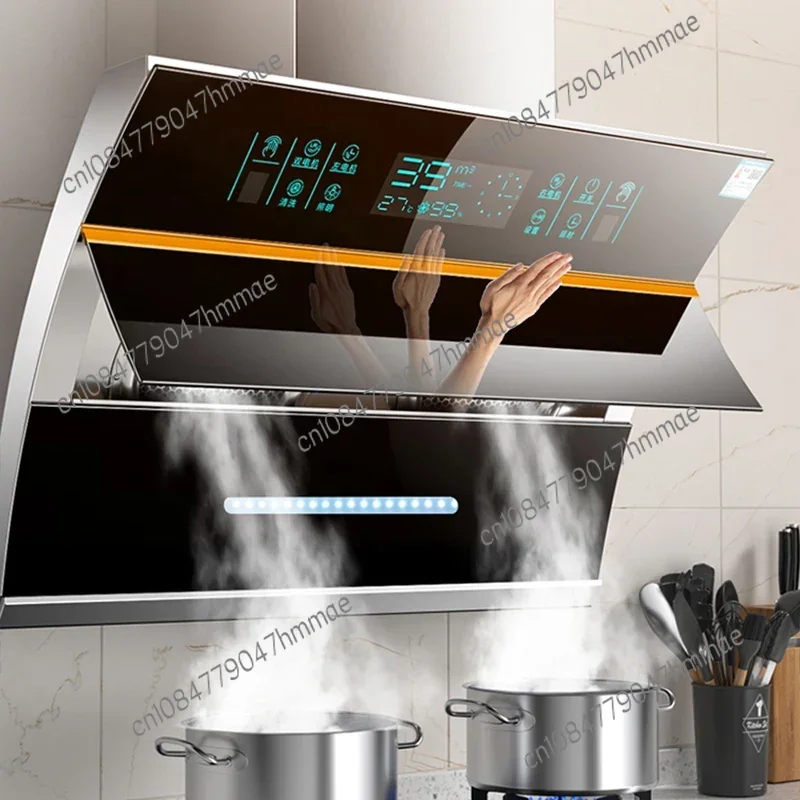 900mm Kitchen Range Hood Household Cuisine Side Suction Wall Mounted Intelligent Clean Campana Extractora De Cocina Hotte Cuisin