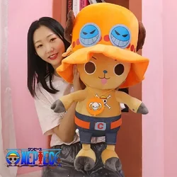 One Piece Anime Figure Monkey D. Luffy Tony Chopper Stuffed Plush Doll Toy Kawaii Decoration Sleeping Pillow Christmas Gift