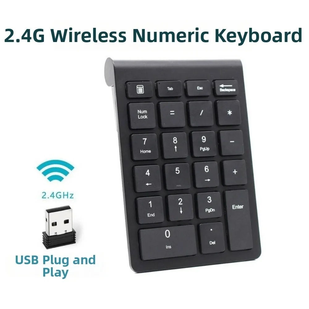 Teclado Numérico de 22 Teclas, USB 2.4G, Ultra Delgado, Mini Teclado Digital Ergonómico con Receptor, Teclado Numérico Digital