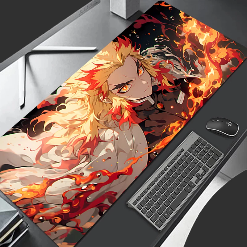 

Mouse Pad Laptops Keyboard Mat Deskmat computer Accessories Desk Protector PC carpet Demon Slayer Rengoku Kyoujurou Mousepad XXL