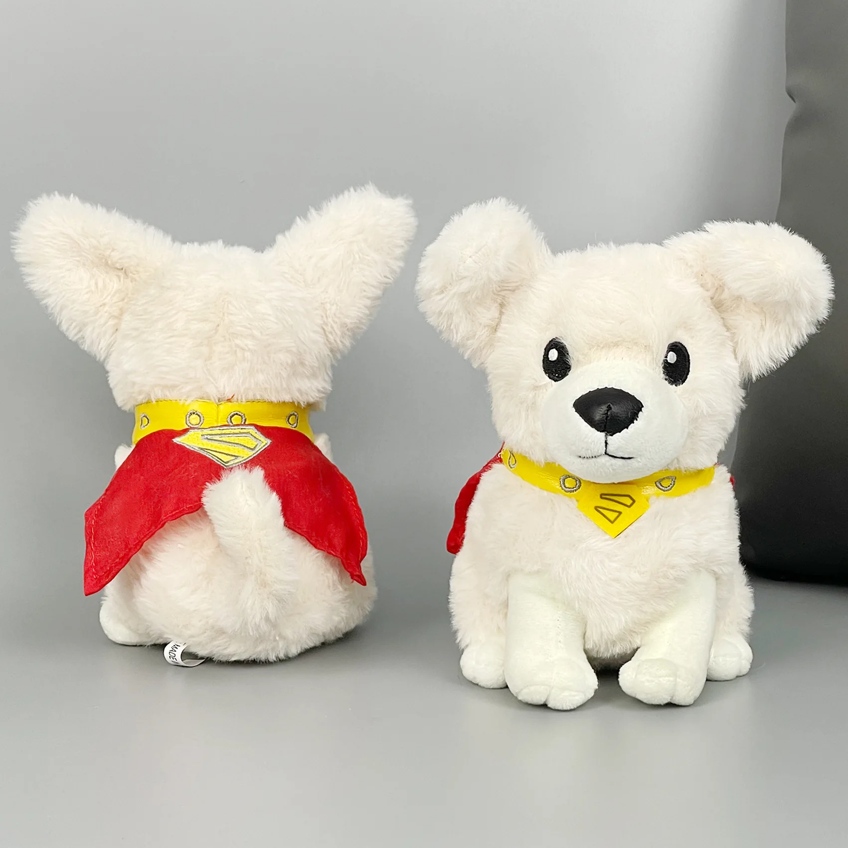 Nuevo Producto, regalo de Halloween, perro superhéroe de Superman, versión de la vida Real, serie de superhéroes, perro de peluche, muñeco de juguete de peluche