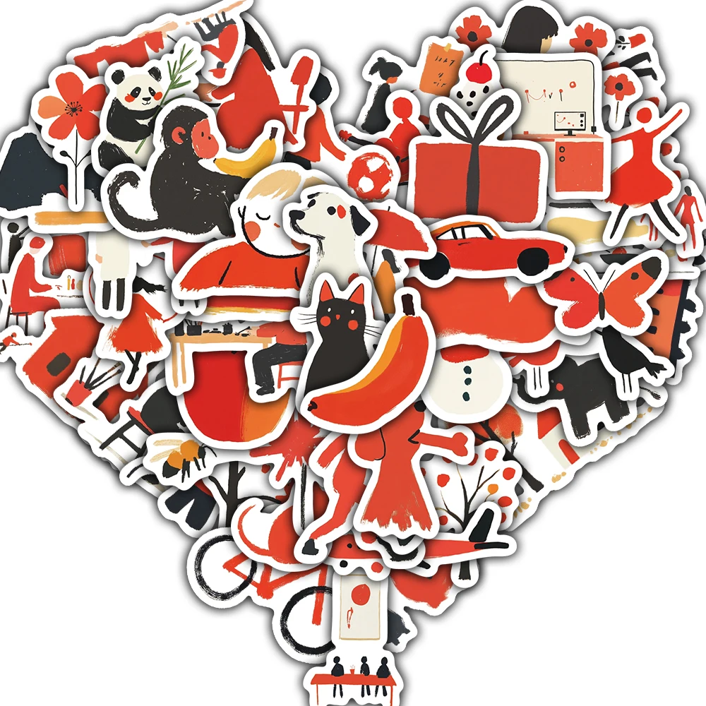 

50PCS Bold Minimalist Code Stickers Notebook Home Decorative Laptop Phone Suitcases Water Luggage PVC Waterproof Sticker