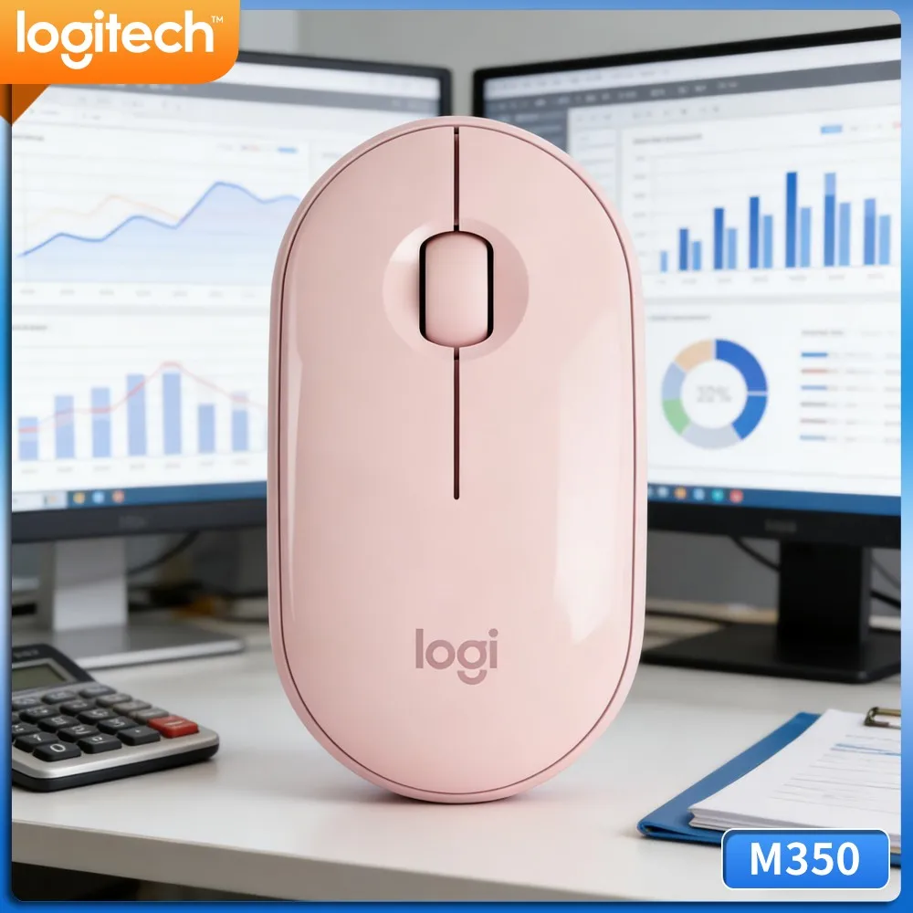 Logitech M350 Silent Pebble Mouse - 90% Noise Reduction, Recycled Plastic, Dual Connectivity, 10M Range, Eco-Friendly Buy
