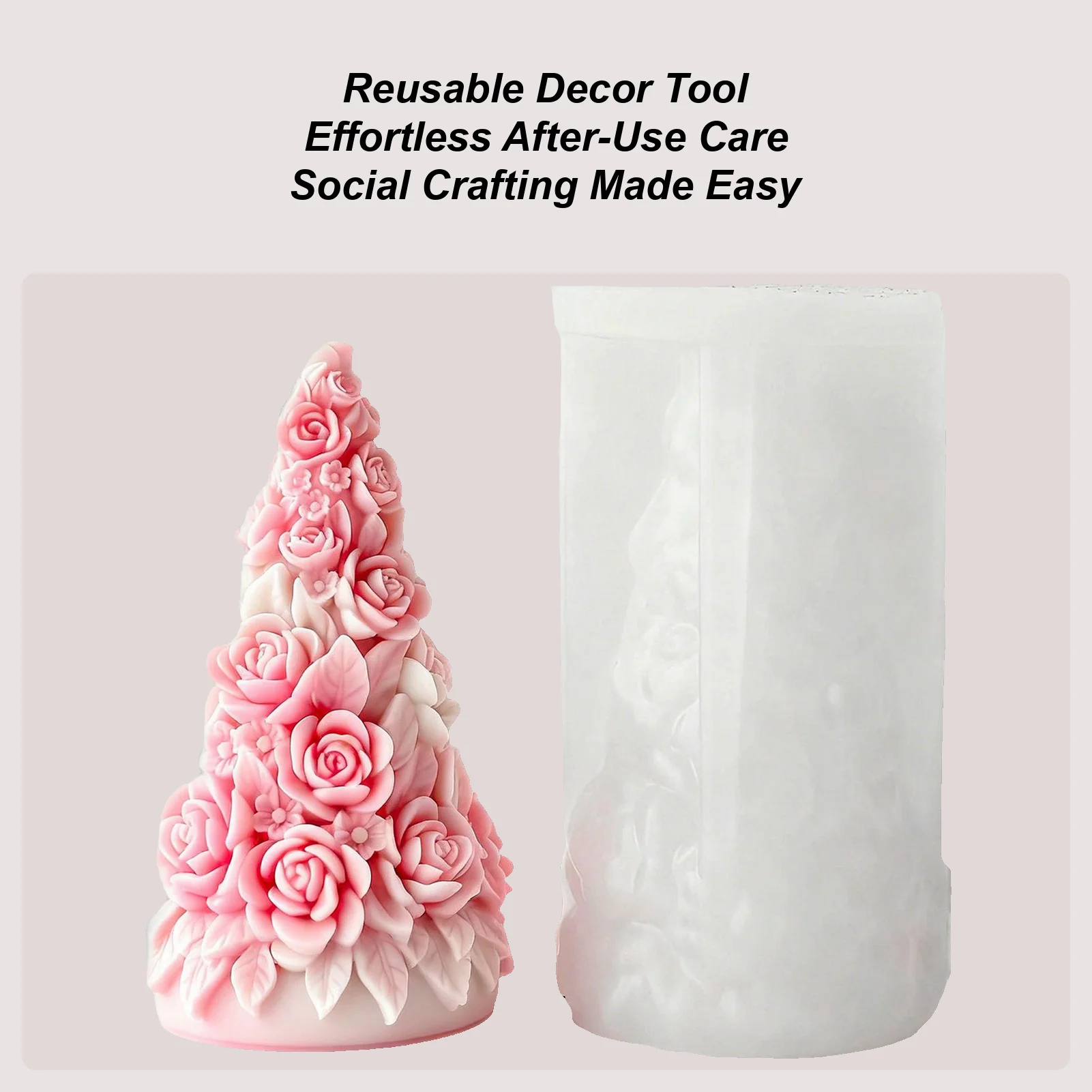 

Формы для свечей в форме розы, многоразовые поделки, 3D формы для деревьев, поделки для семьи, друзей, начинающих, мастерская, сезонная домашняя вечеринка